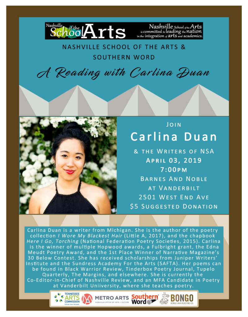 A Reading With Carlina Duan Southern Word